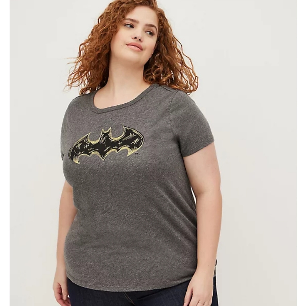 TORRID CLASSIC FIT RINGER TOP - WARNER BROS. BATMAN NTW SIZE 1X